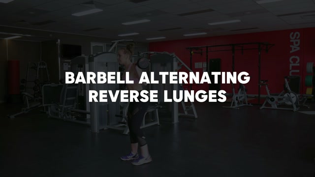 Alternating Barbell Reverse Lunges demonstration