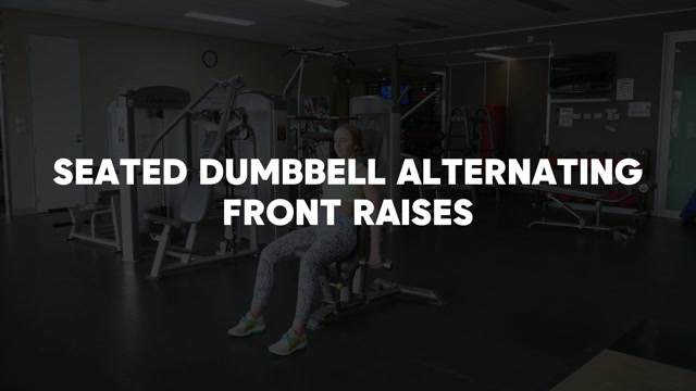 Seated Dumbbell Alternating Front Raises demonstration