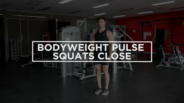 Bodyweight Pulse Squats Close demonstration