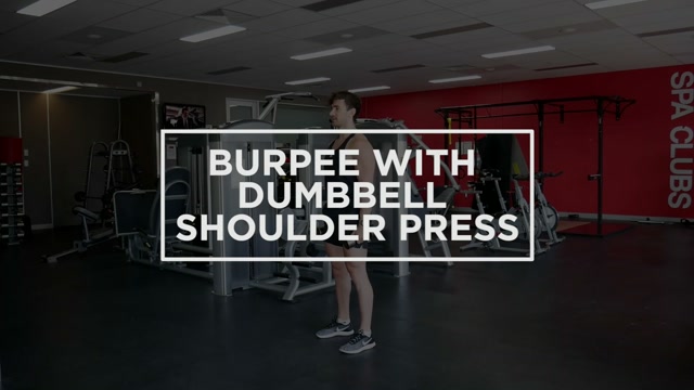 Burpee with Dumbbell Shoulder Press demonstration