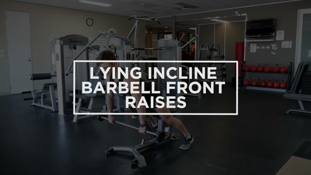 Lying Incline Barbell Front Raises demonstration