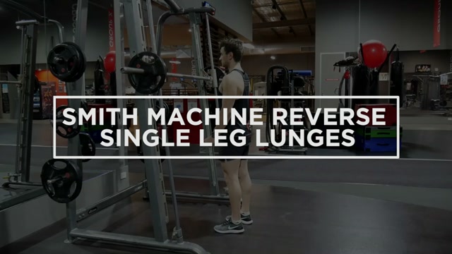 Smith Machine Reverse Single Leg Lunges demonstration
